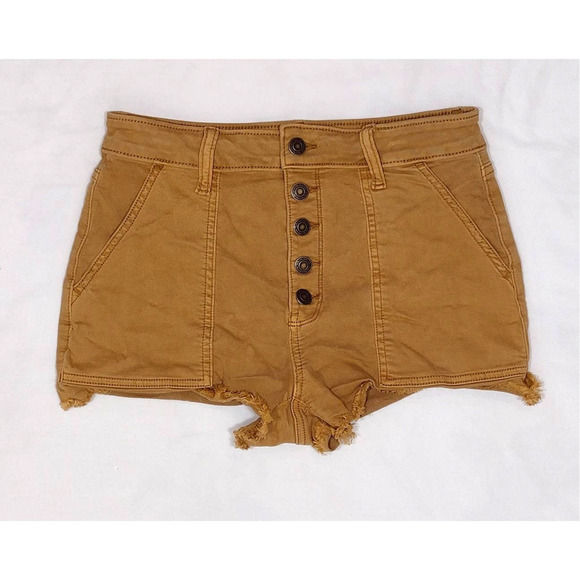 SO Pants - SO juniors high rise utility short size 7 tan knaki 28" waist exposed button fly